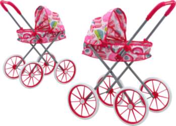 LEANToys Doll Stroller Large Wheels Foldable