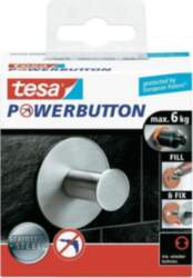 TESA Powerbutton Indoor Towel hook Silver