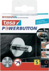 TESA Powerbutton Indoor Universal hook Chrome