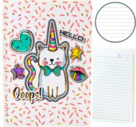 Notebook Notebook Lined Cat Unicorn Pink
