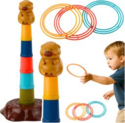 Skill Game Throwing Hoops at the