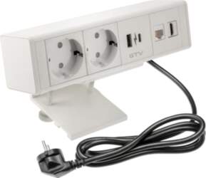 Mēbeļu kontaktligzda BAR, 2xSHUKO, USB A+C