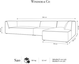 Cosmopolitan Design Modular Right Corner Sofa