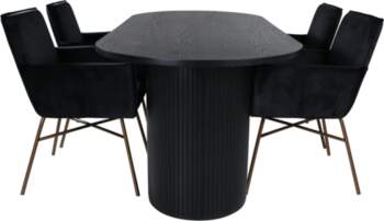 VentHon Bianca Oval Dining Table , Black