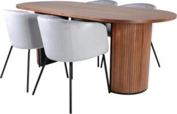 VentHon Bianca Oval Dining Table , Walnut