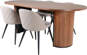 VentHon Bianca Oval Dining Table , Walnut
