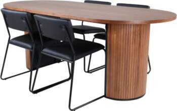 VentHon Bianca Oval Dining Table , Walnut