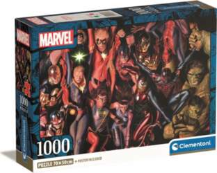 CLEMENTONI Puzles 1000 elementi Compact Marvel