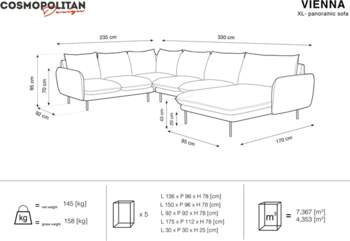 Cosmopolitan Design Velvet Panoramic Left Corner