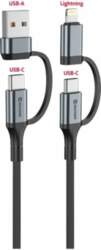 Swissten 4in1 Textile 3A Data Cable