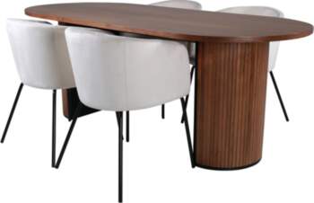 VentHon Bianca Oval Dining Table , Walnut