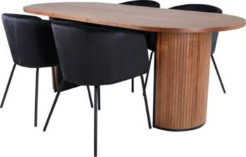 VentHon Bianca Oval Dining Table , Walnut