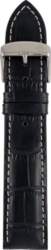 Zeppelin leather strap black, 22 mm