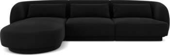 Cosmopolitan Design Velvet Left Corner Sofa