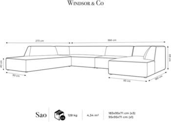 Cosmopolitan Design Velvet Panoramic Left Corner