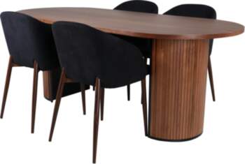 VentHon Bianca Oval Dining Table , Walnut