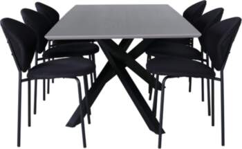 VentHon Piazza Dining Table , Black Grey