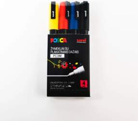 Marķieri Uni-Ball Posca PC-3M, 4 gab
