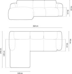 Cosmopolitan Design Left Corner Sofa, "