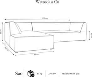 Cosmopolitan Design Modular Left Corner Sofa