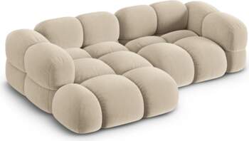 Cosmopolitan Design Velvet Left Corner Sofa
