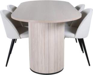 VentHon Bianca Oval Dining Table , White