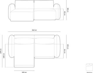 Cosmopolitan Design Corner Sofa With Bed