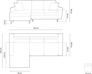 Cosmopolitan Design Left Corner Sofa With