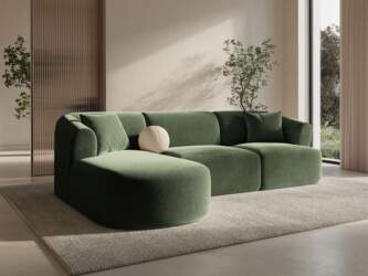 Cosmopolitan Design Velvet Modular Left Corner