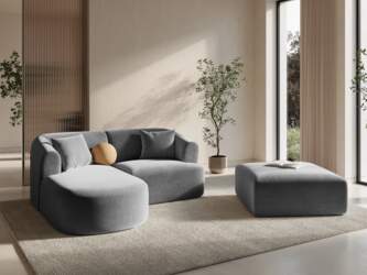 Cosmopolitan Design Velvet Modular Left Corner