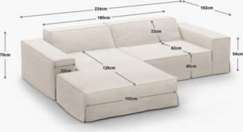 Micadoni Modular Right Corner Sofa, &quot