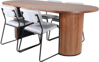 VentHon Bianca Oval Dining Table , Walnut
