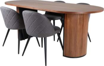 VentHon Bianca Oval Dining Table , Walnut