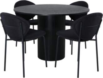 VentHon Bianca Round Dining Table , Black