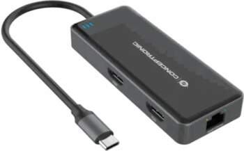 "CONCEPTRONIC 7-1 Dock USB-C->2xHDMI/3xUSB-A/GbE/+ 25cm&quot