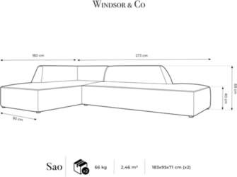Cosmopolitan Design Velvet Modular Left Corner