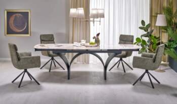 Halmar ALTER oval table, beige marble