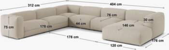 Micadoni Boucle Modular Left Corner Sofa