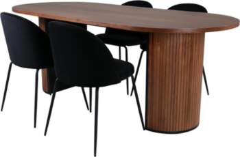 VentHon Bianca Oval Dining Table , Walnut