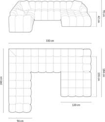 Cosmopolitan Design Panoramic Left Corner Sofa