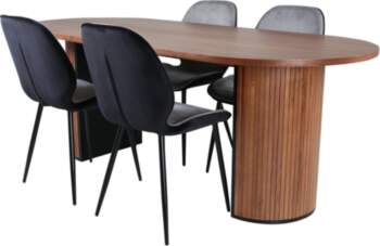 VentHon Bianca Oval Dining Table , Walnut
