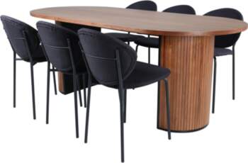 VentHon Bianca Oval Dining Table , Walnut