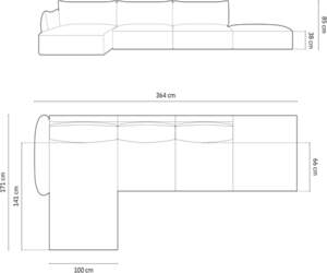 Cosmopolitan Design Left Corner Sofa, &quot