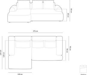 Cosmopolitan Design Left Corner Sofa With