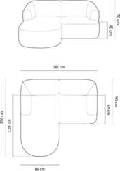 Cosmopolitan Design Modular Left Corner Sofa