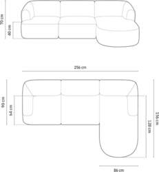 Cosmopolitan Design Modular Right Corner Sofa
