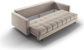 Cosmopolitan Design Velvet Sofa With Bed