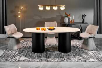 Halmar JULIUS oval table, light travertine