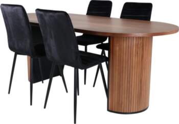 VentHon Bianca Oval Dining Table , Walnut