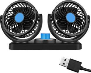 Generic Divkāršs auto ventilators USB, melns